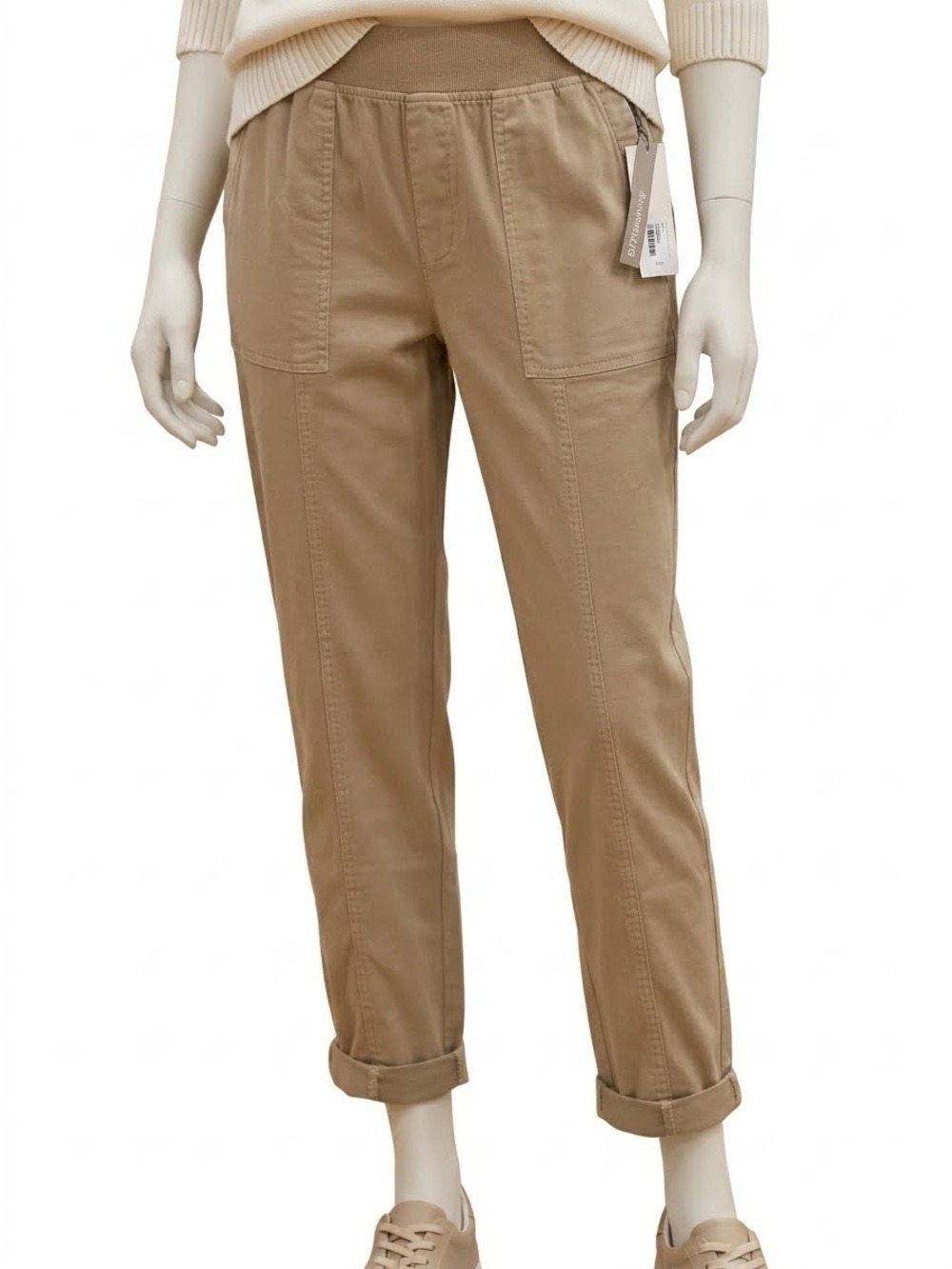 Soft Surroundings Womans XL Khaki Medina Convertible Crop Pants